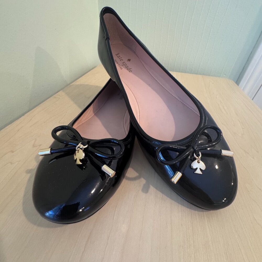 Kate Spade New York Willa Ballet Flats – Black Patent Leather – Size 9M - Picture 3 of 11